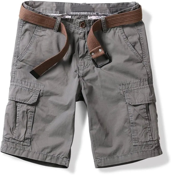 Men'S Lightweight Multi Pockets Casual Cargo Shorts Solid Gray 30