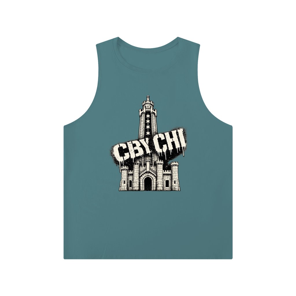 CBY CHI Chicago Water Tower crewneck tank, full product view