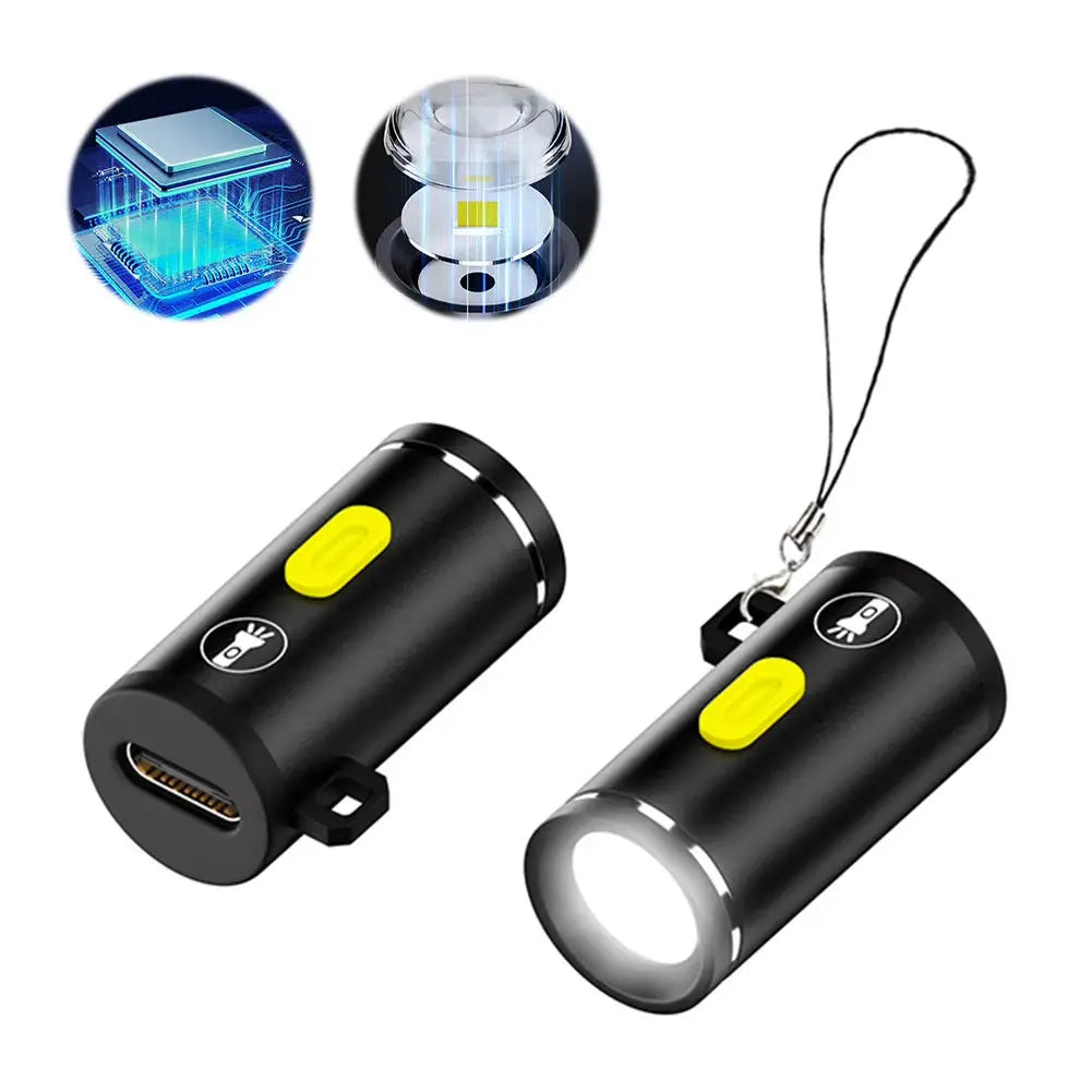 2-5Pc High Brightness LED Mini Flashlight Powered by Type C Connectors Small LED Light Aluminum Alloy Outdoor Emergency Light