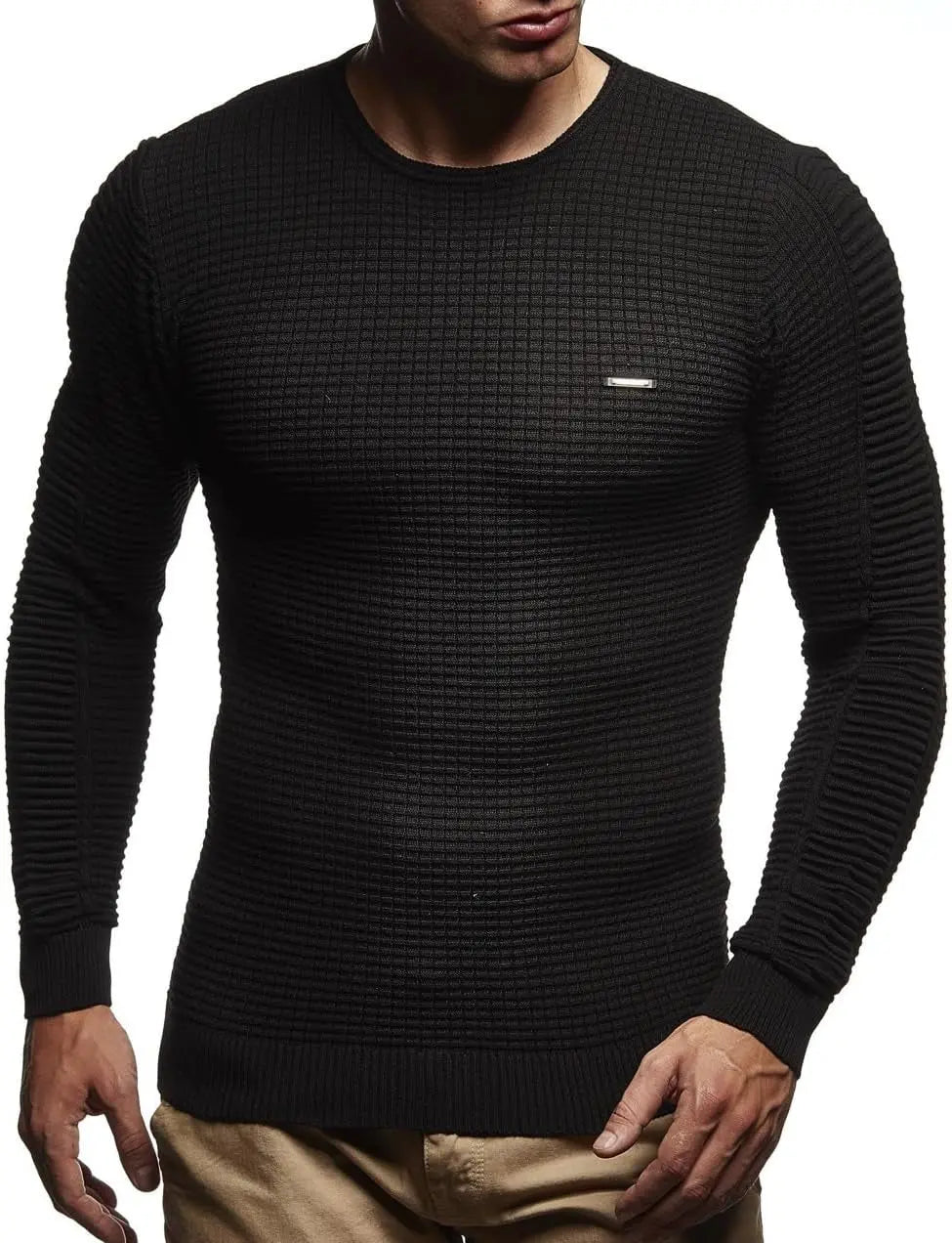 Men'S Sweater Knitted Pullover Hoodie Basic Crew Neck Sweatshirt Longsleeve Long Sleeve Slim Fit LN1545