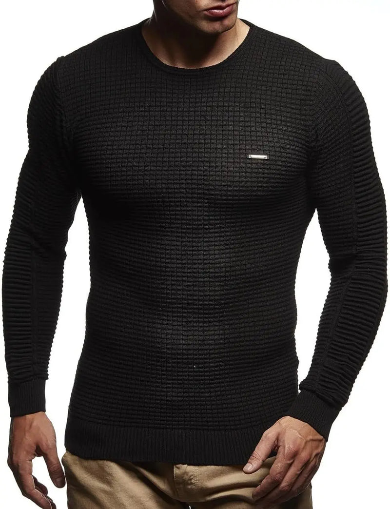 Men'S Sweater Knitted Pullover Hoodie Basic Crew Neck Sweatshirt Longsleeve Long Sleeve Slim Fit LN1545