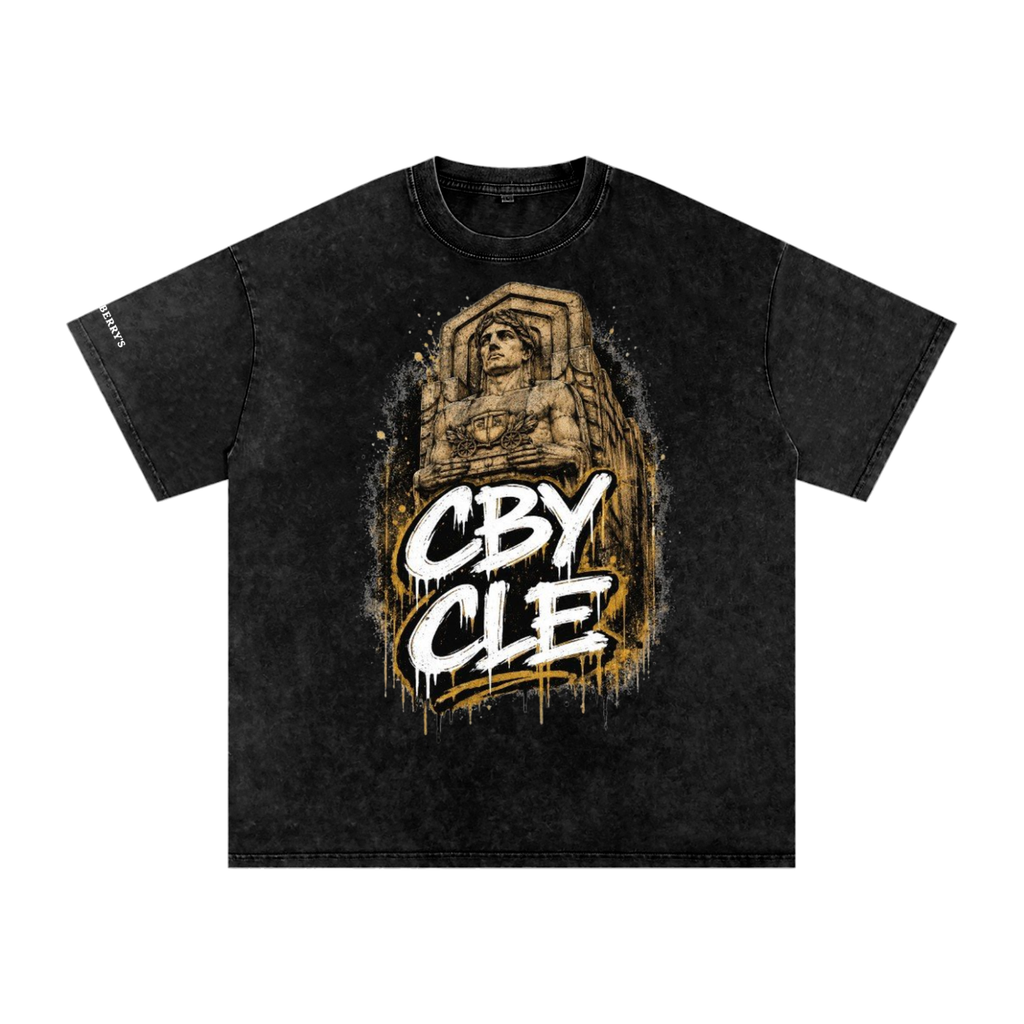Cranberry's CBY CLE Cleveland Guardian Snow Washed Oversized Tee