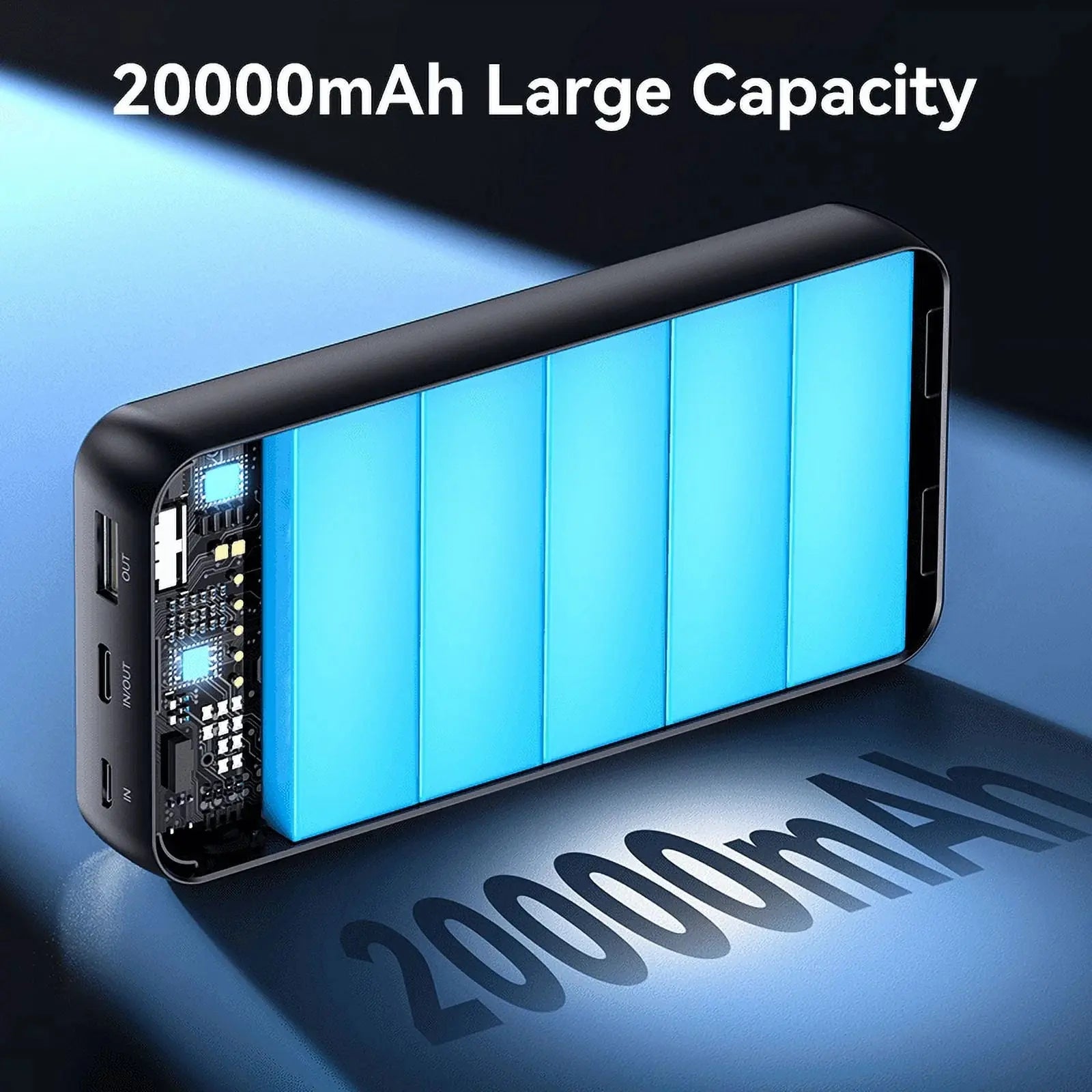 20000Mah Power Bank, 22.5W PD/QC Fast Charger with LED Display Compatible for Iphone 17/16/15/14, Ipad, Samsung S24/S23 & Android More