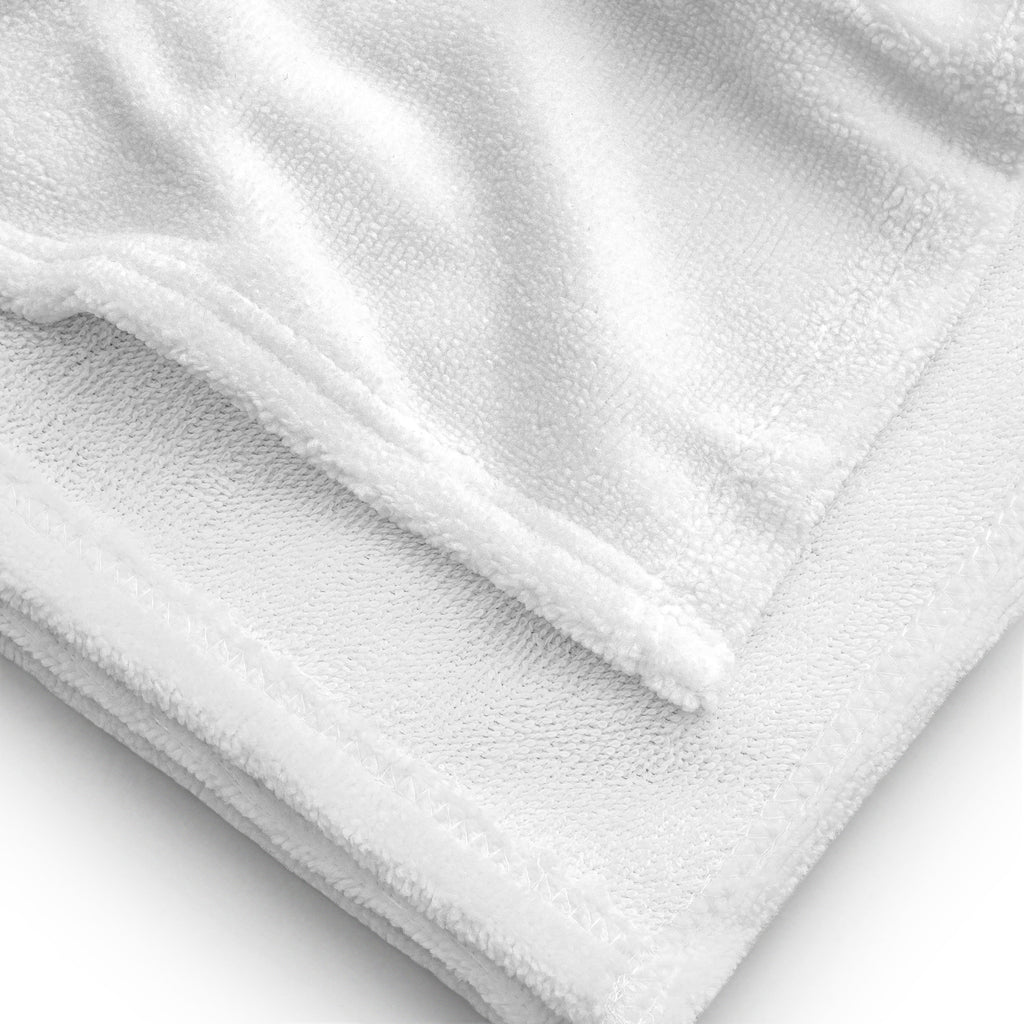 CBY CLE Steel Mark Forge beach towel laid flat, 30 by 60 inches