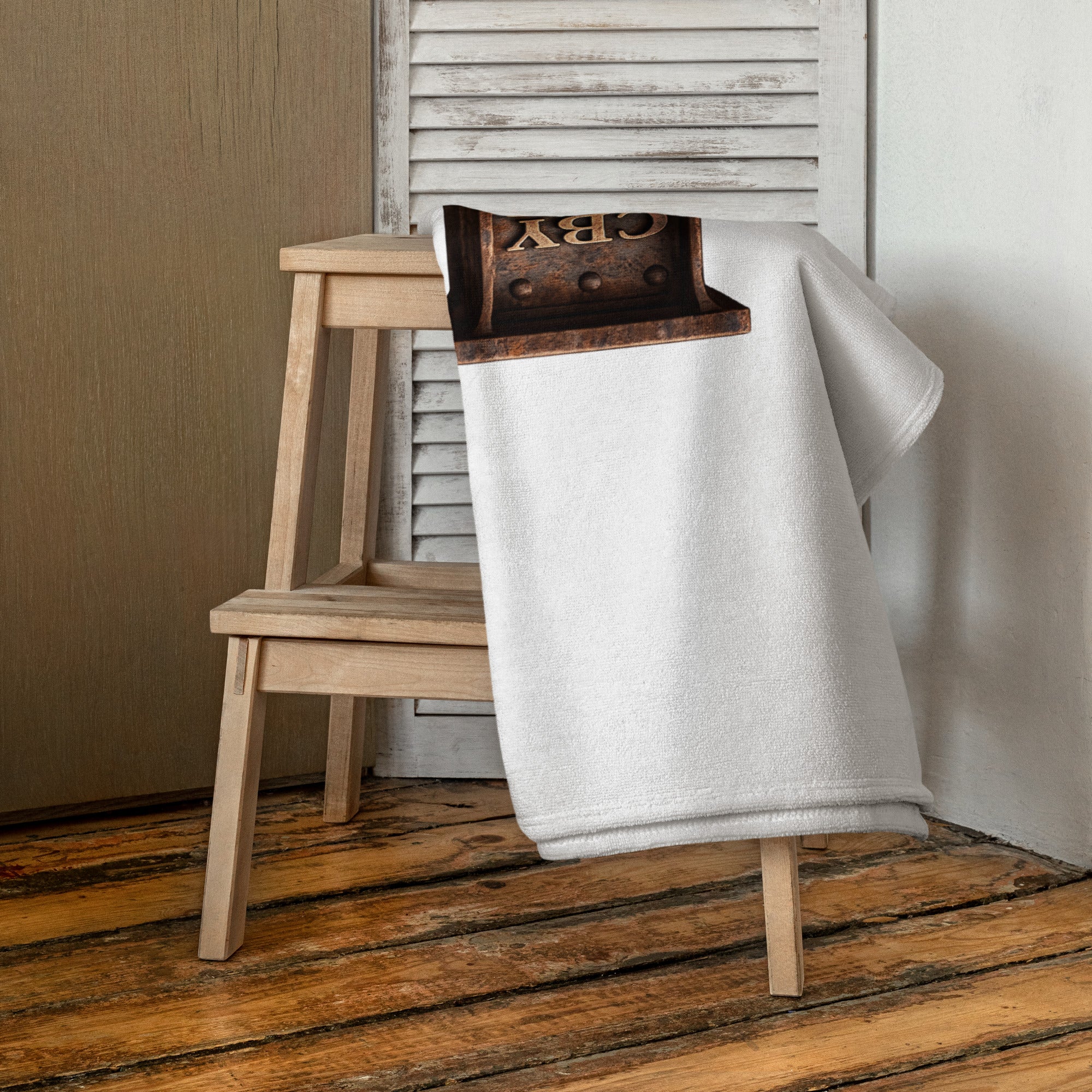 CBY CLE Steel Mark Forge beach towel, fabric texture detail
