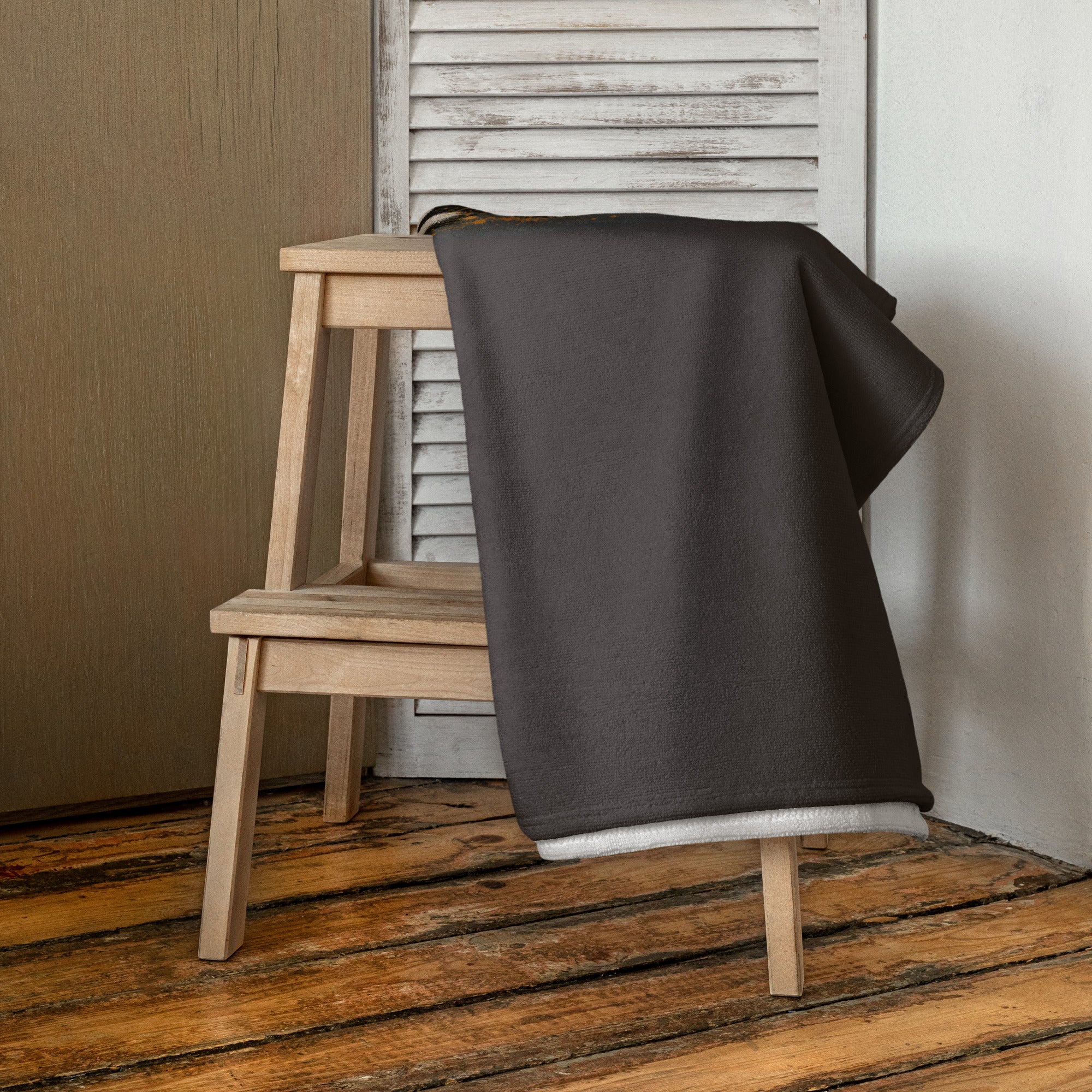 CBY BKN Water Tower towel, white reverse side