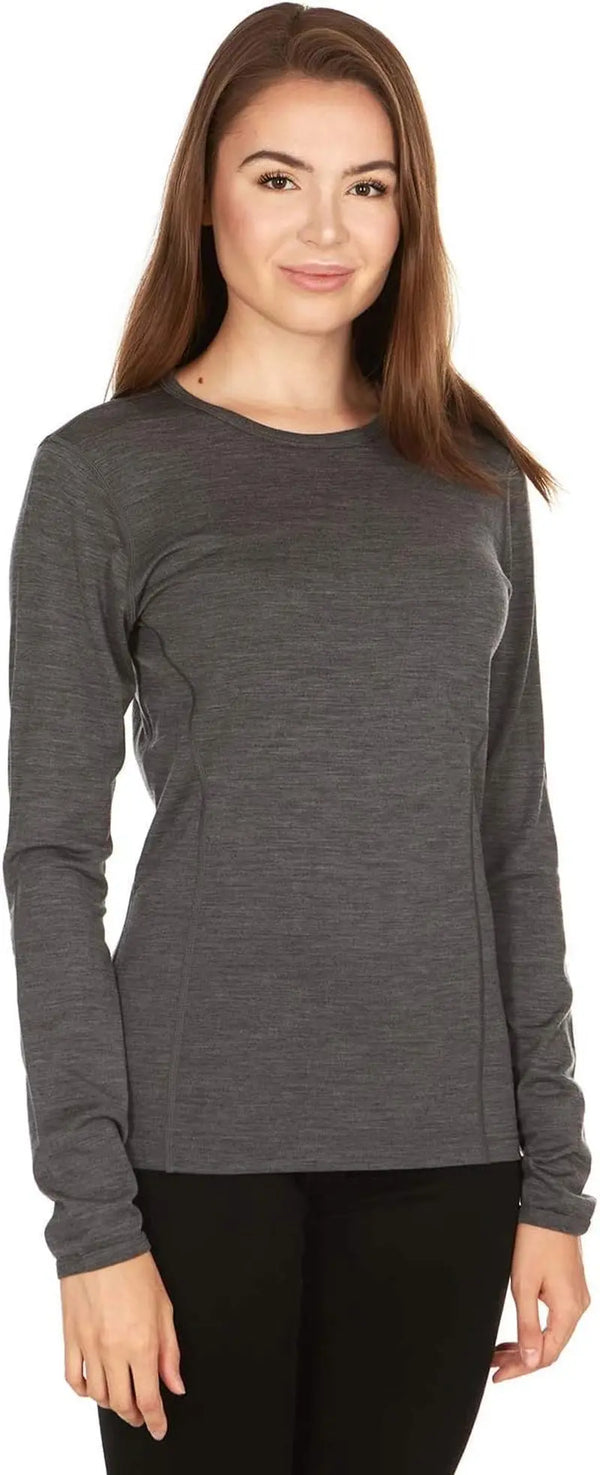 100% Merino Wool - Women'S Midweight Base Layer - Long Sleeve Crew