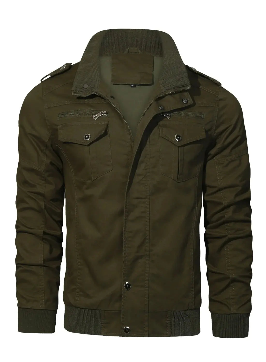 Men'S Casual Jackets Windbreaker Outwear Cargo Bomber Jackets Full Zipper Mid Length Fall Spring Coats Darkgreen S
