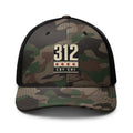CBY CHI 312 camo trucker hat — camo black, front
