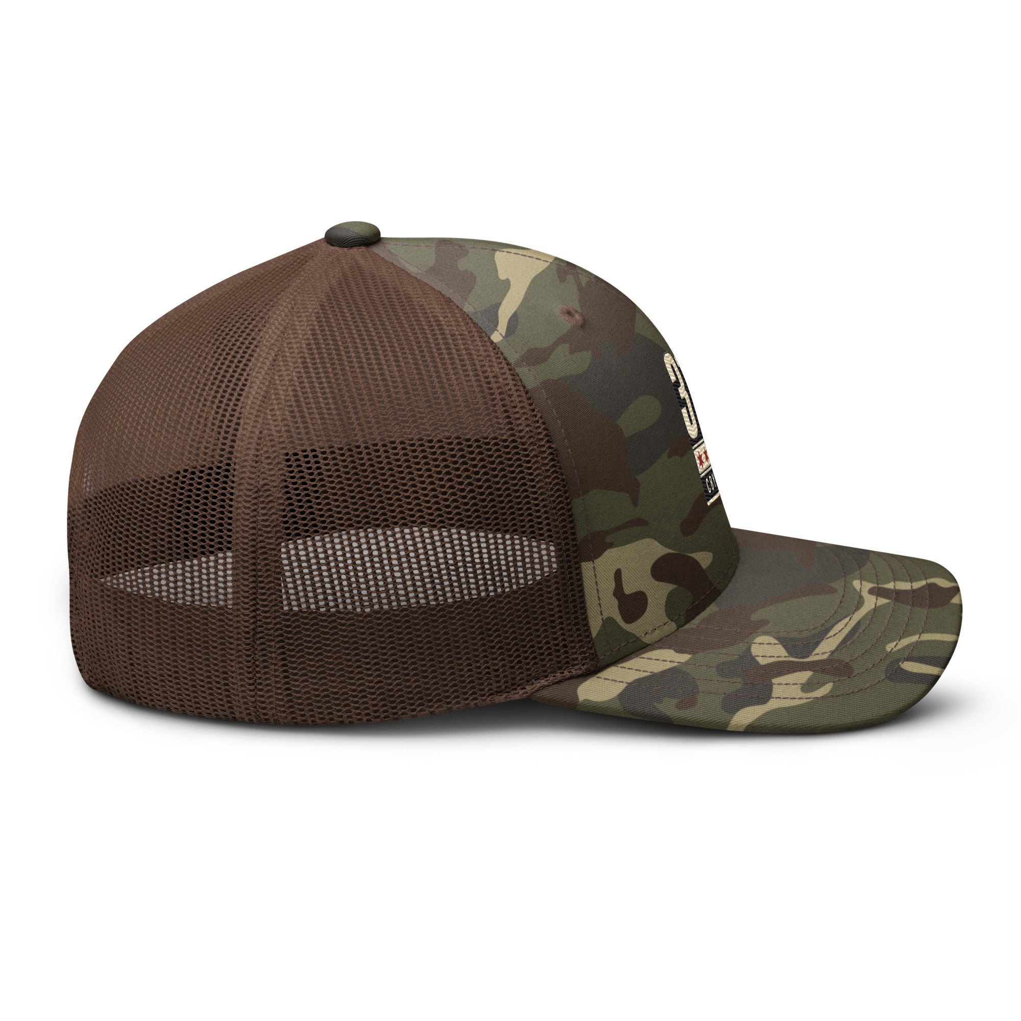 CBY CHI 312 camo trucker hat — camo brown, right