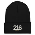 CBY CLE 216 cuffed beanie — black, front
