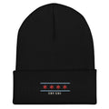 CBY CHI Chicago Flag cuffed beanie — black, front