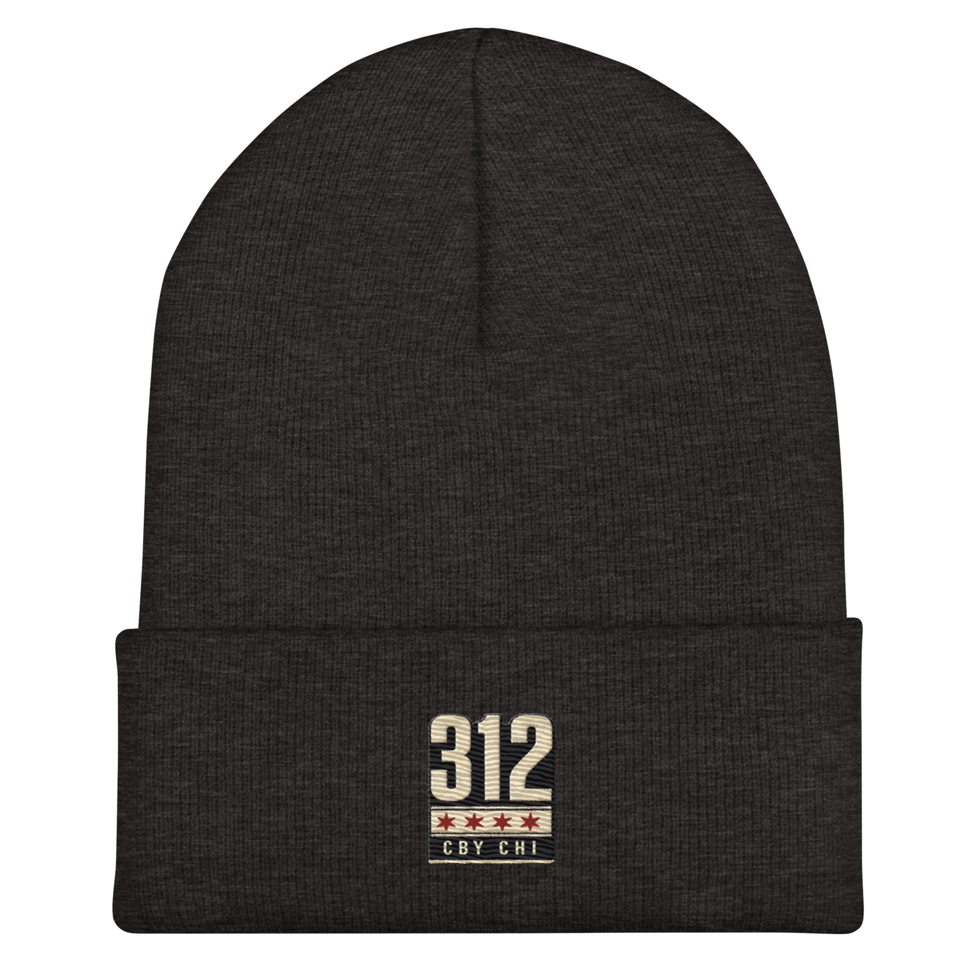 CBY CHI 312 cuffed beanie — dark grey, front