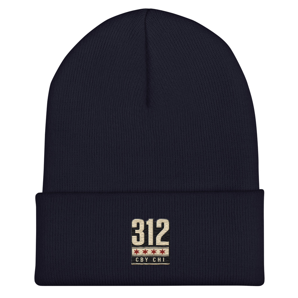 CBY CHI 312 cuffed beanie — navy, front