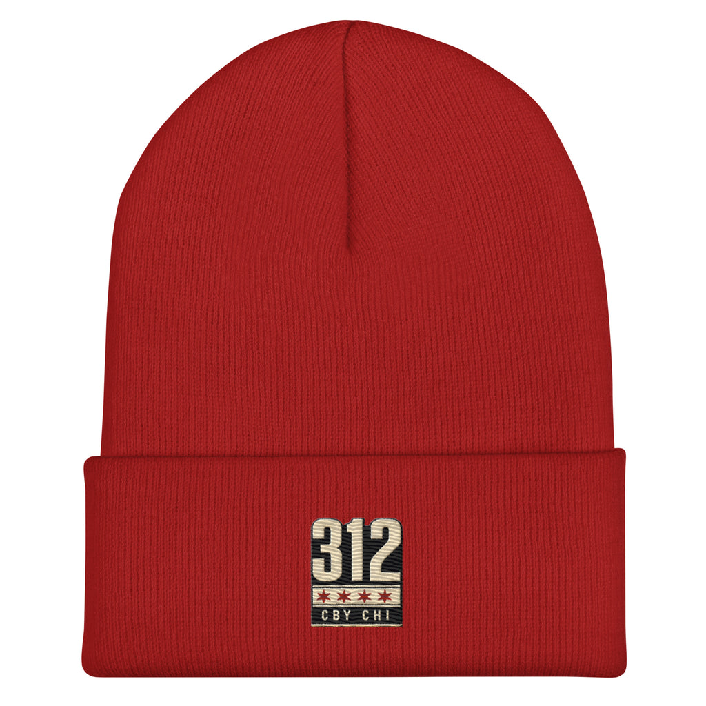 CBY CHI 312 cuffed beanie — red, front