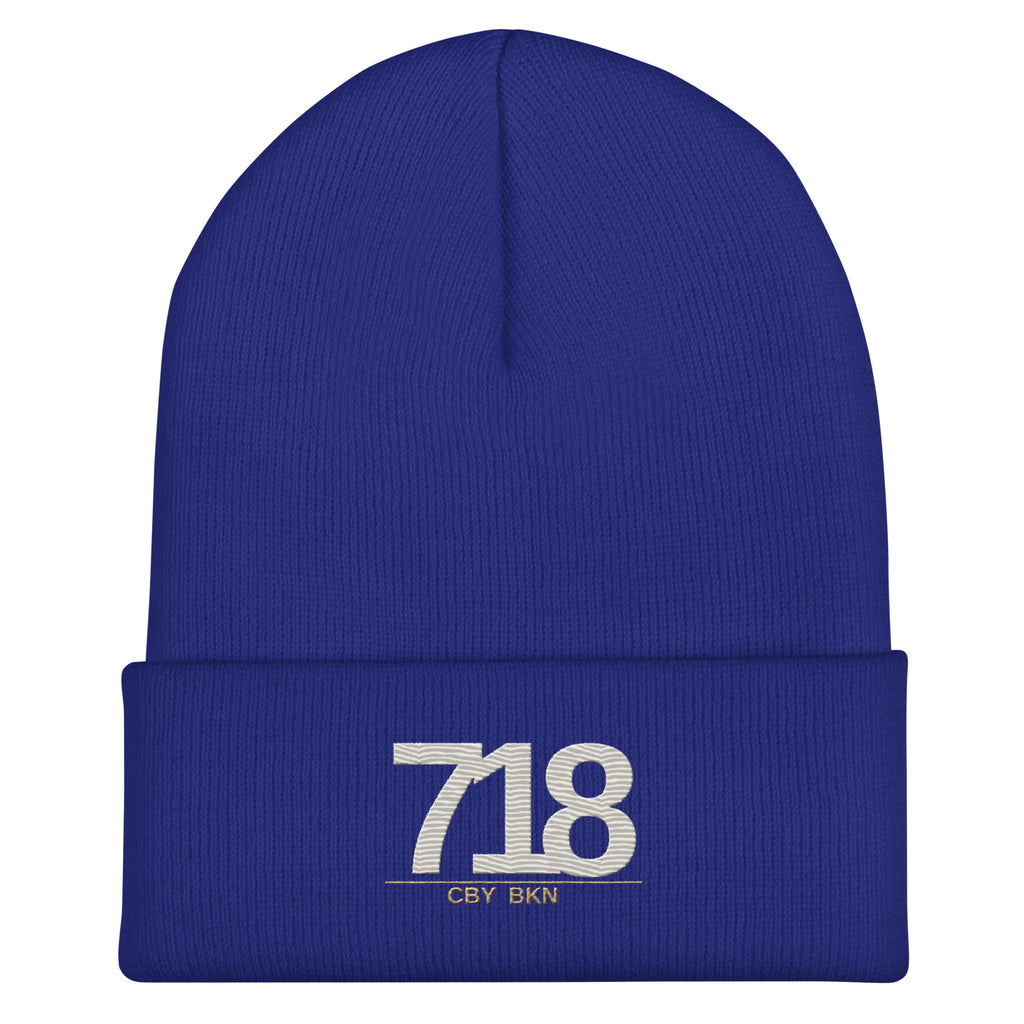 CBY BKN 718 cuffed beanie — royal, front