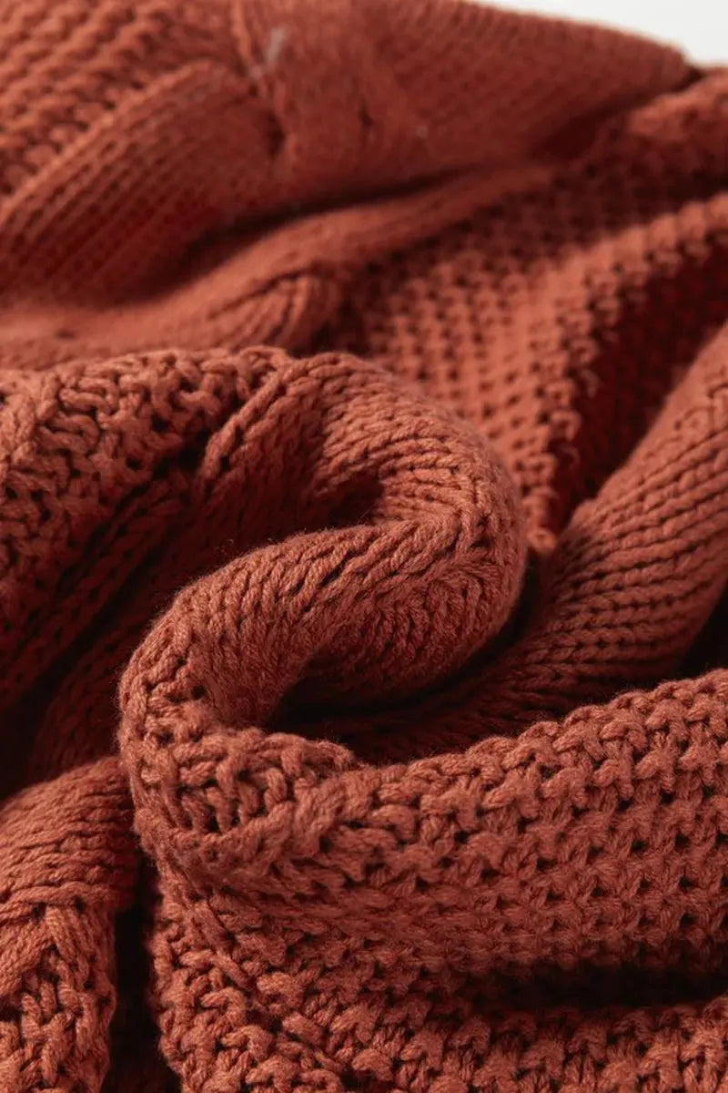 Textured Chunky Knit Long Sleeve Sweater