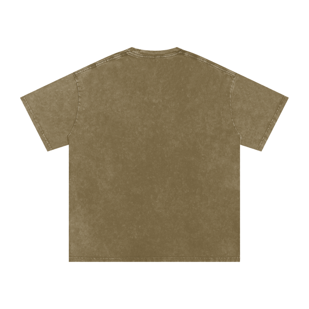 CBY Guardian art-deco graphic — snow-wash oversized tee, Guardians of Traffic figure with blackletter CBY