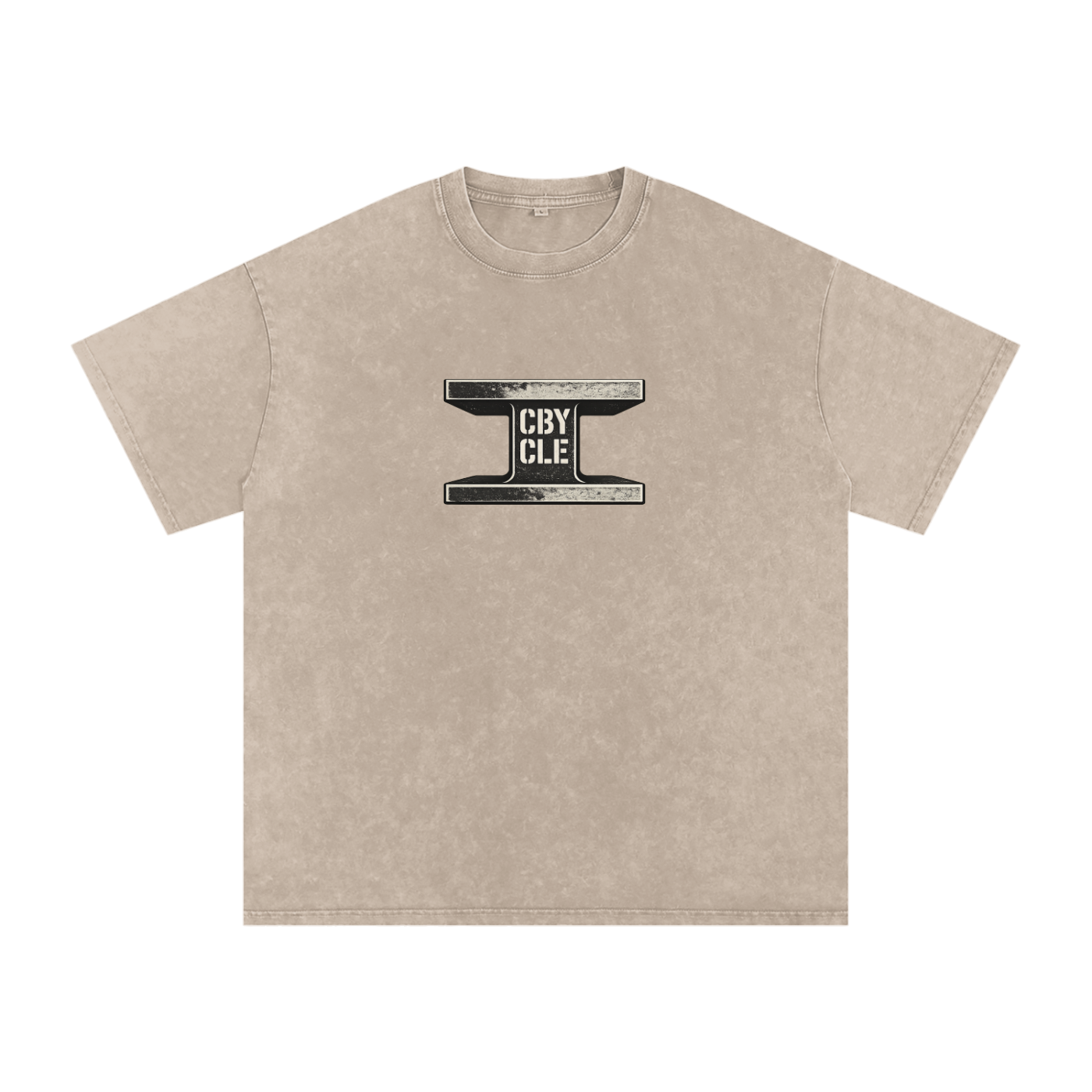 CBY CLE Steel Mark Oversized Tee — Snow Wash Light Cranberry's
