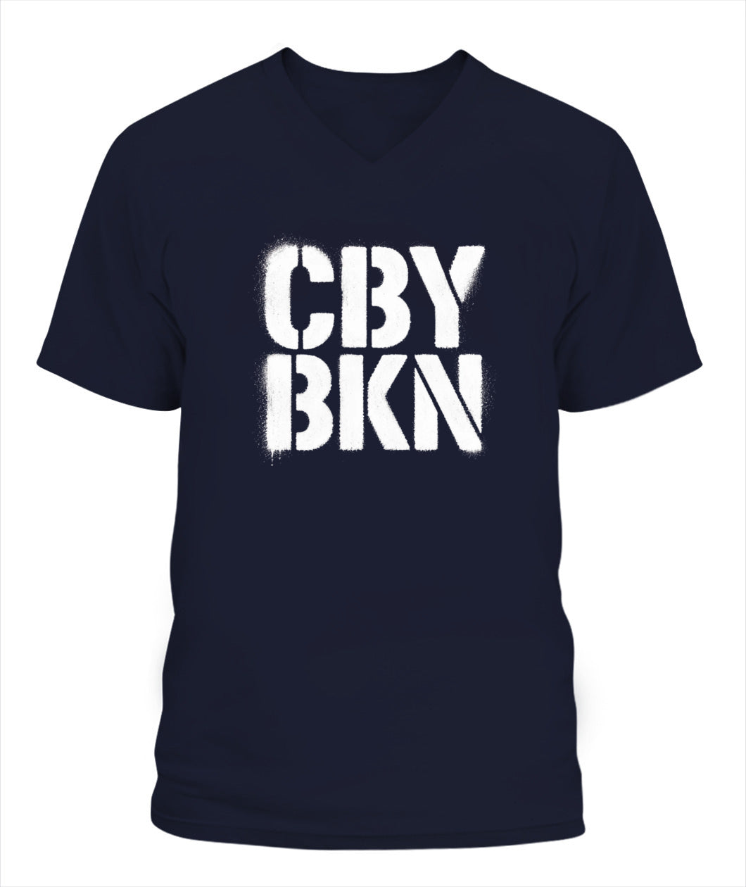 Cranberry's CBY BKN Stencil v-neck tee