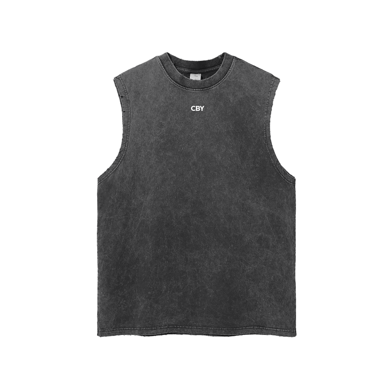 CBY Snow Wash Frayed Hem Tank Top Cranberry's
