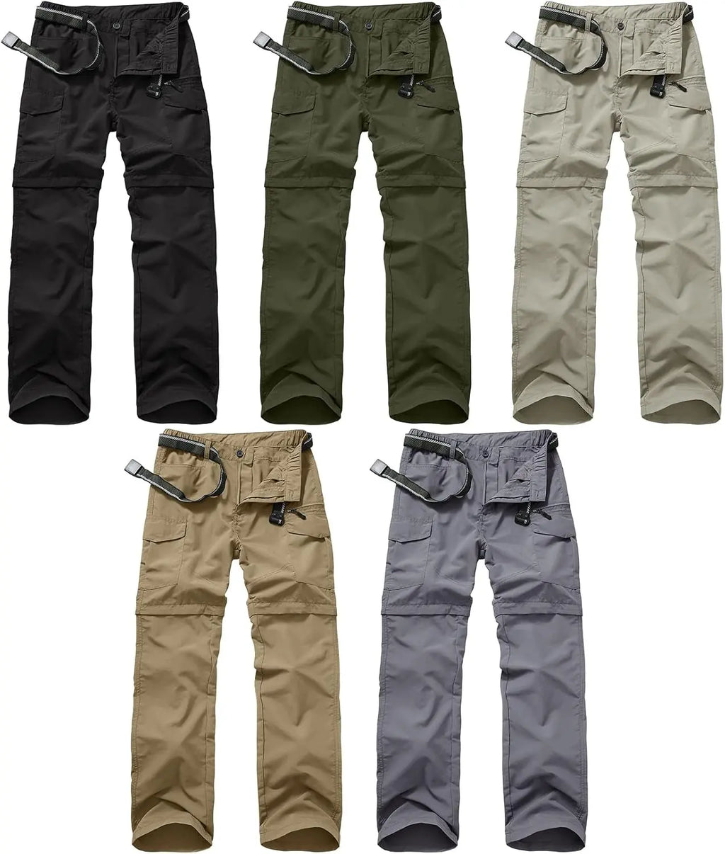 Mens Hiking Pants Quick Dry Lightweight Fishing Convertible Zip off Safari Trousers