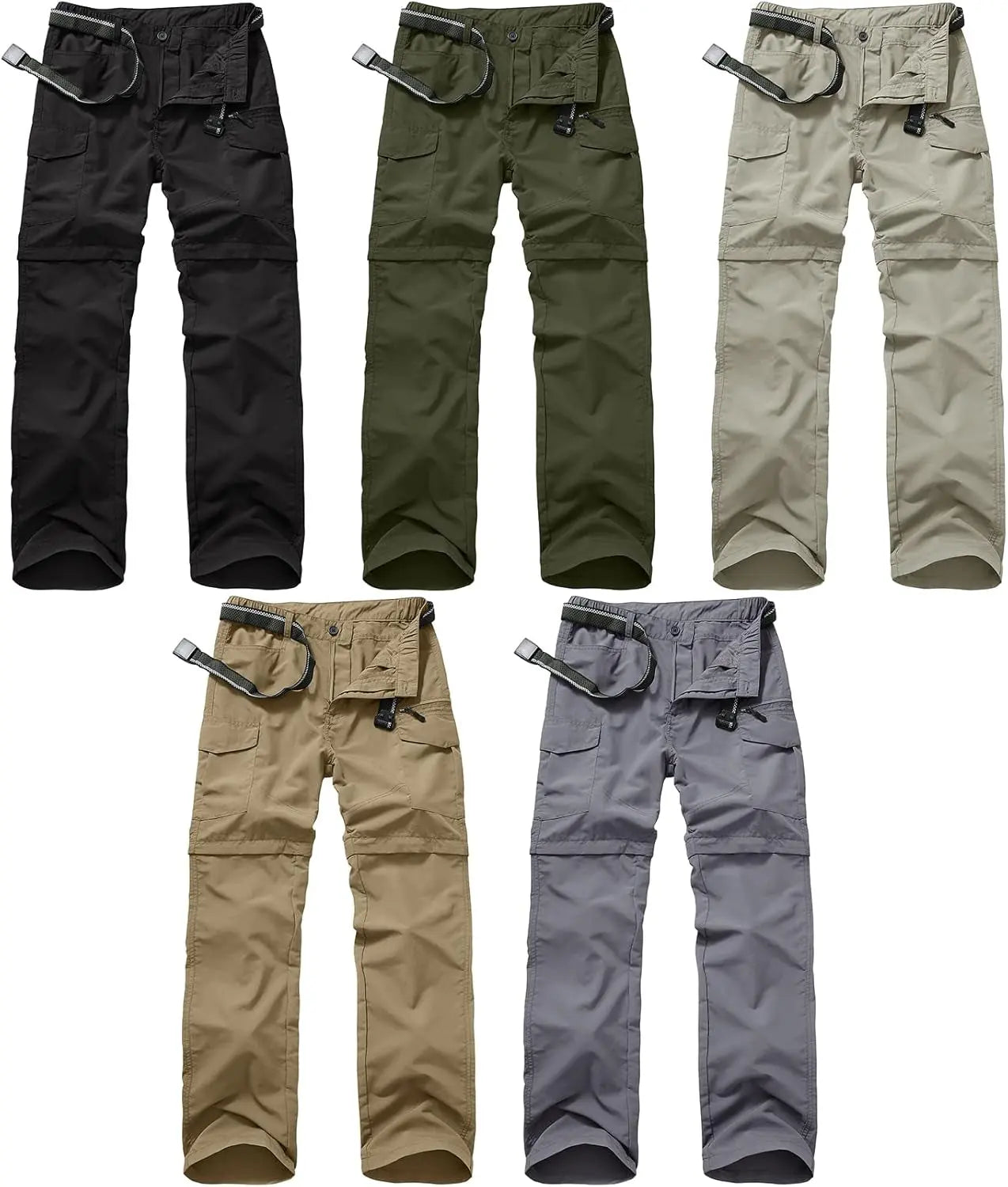 Mens Hiking Pants Quick Dry Lightweight Fishing Convertible Zip off Safari Trousers