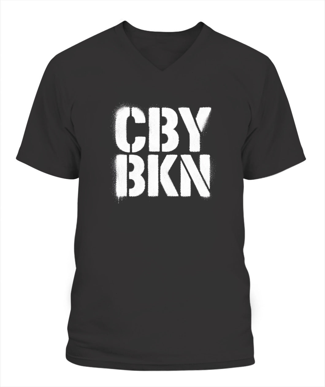 Cranberry's CBY BKN Stencil v-neck tee