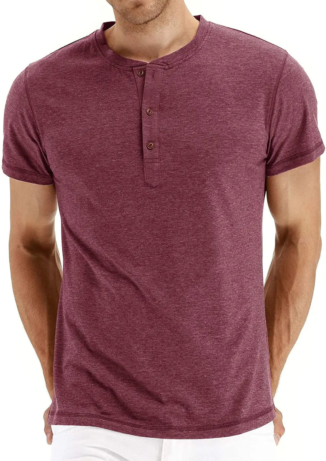 Classic Henley Style Three Button Henley Closure, Mens Henley Short Sleeve T-Shirt Cotton Casual Shirt Mens Shirtssummer Daily T-Shirts
