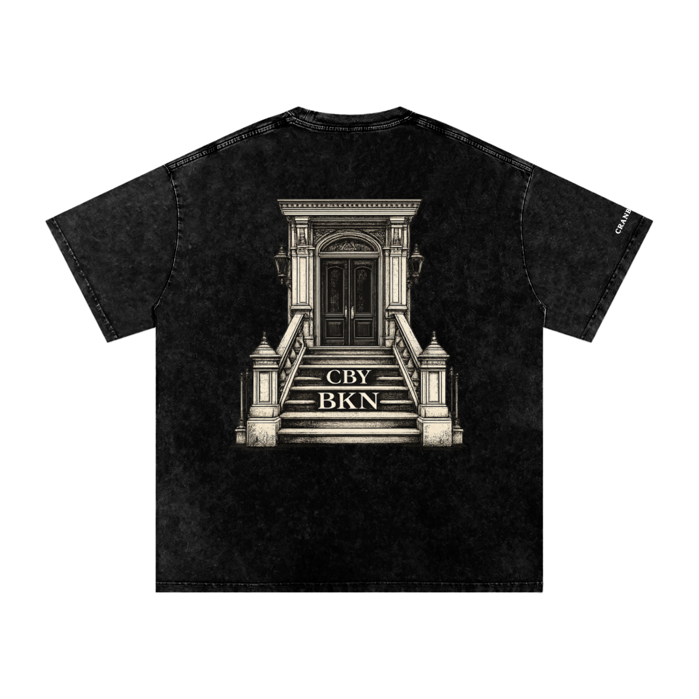 Cranberry's CBY BKN Brooklyn Stoop Snow Wash Oversized Tee — Black