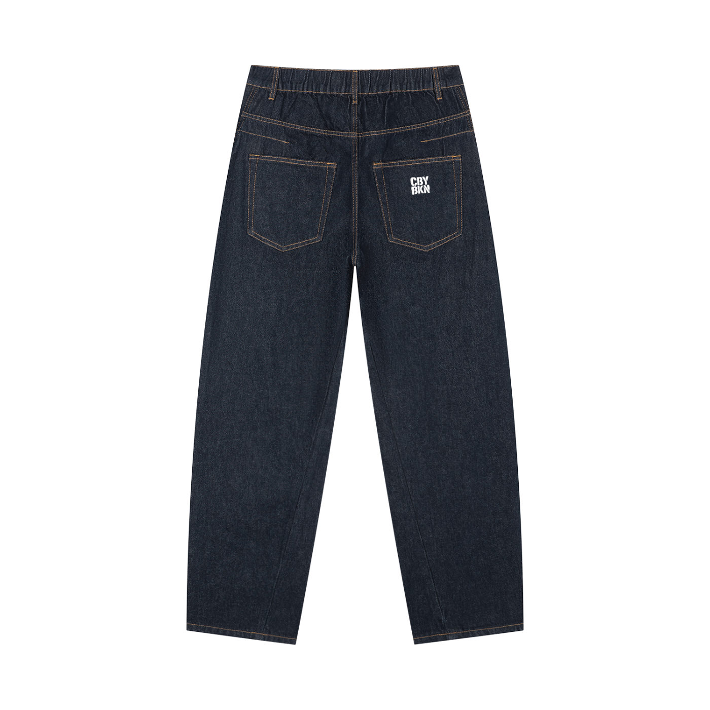 CBY BKN Stencil Vintage Wash Barrel Leg Jeans
