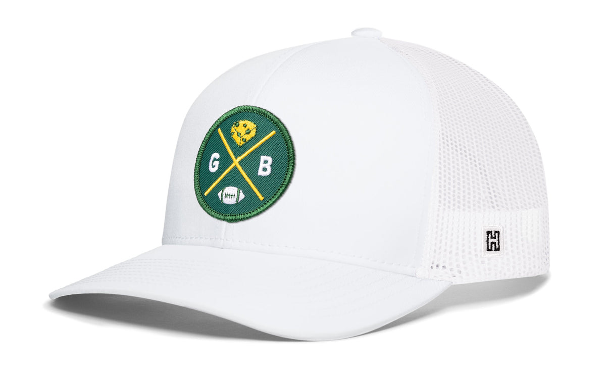 Green Bay Trucker Hat  |  Black GB Cheese X Football Snapback Haka Hat
