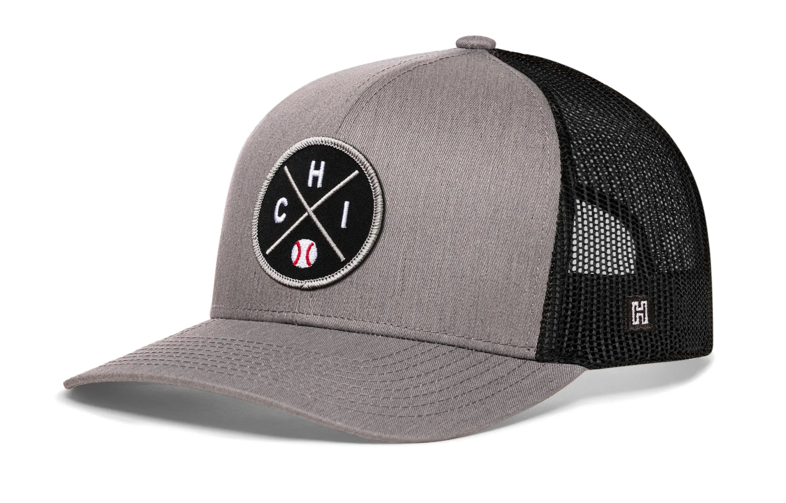 Chicago Trucker Hat  |  Silver CHI X Baseball Snapback Haka Hat