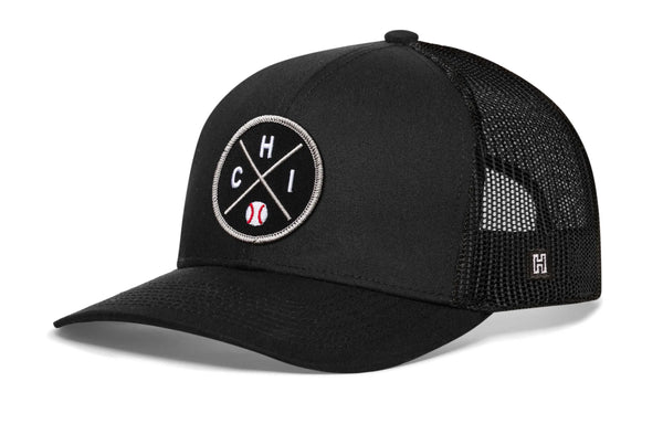 Chicago Trucker Hat  |  Silver CHI X Baseball Snapback Haka Hat