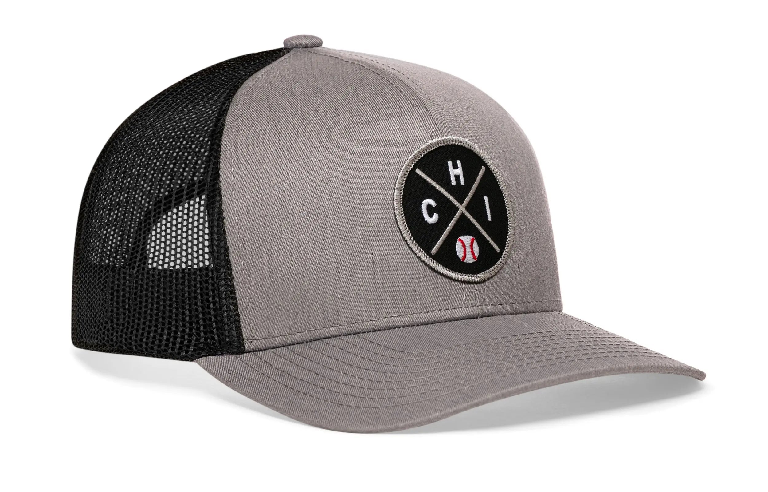 Chicago Trucker Hat  |  Silver CHI X Baseball Snapback Haka Hat