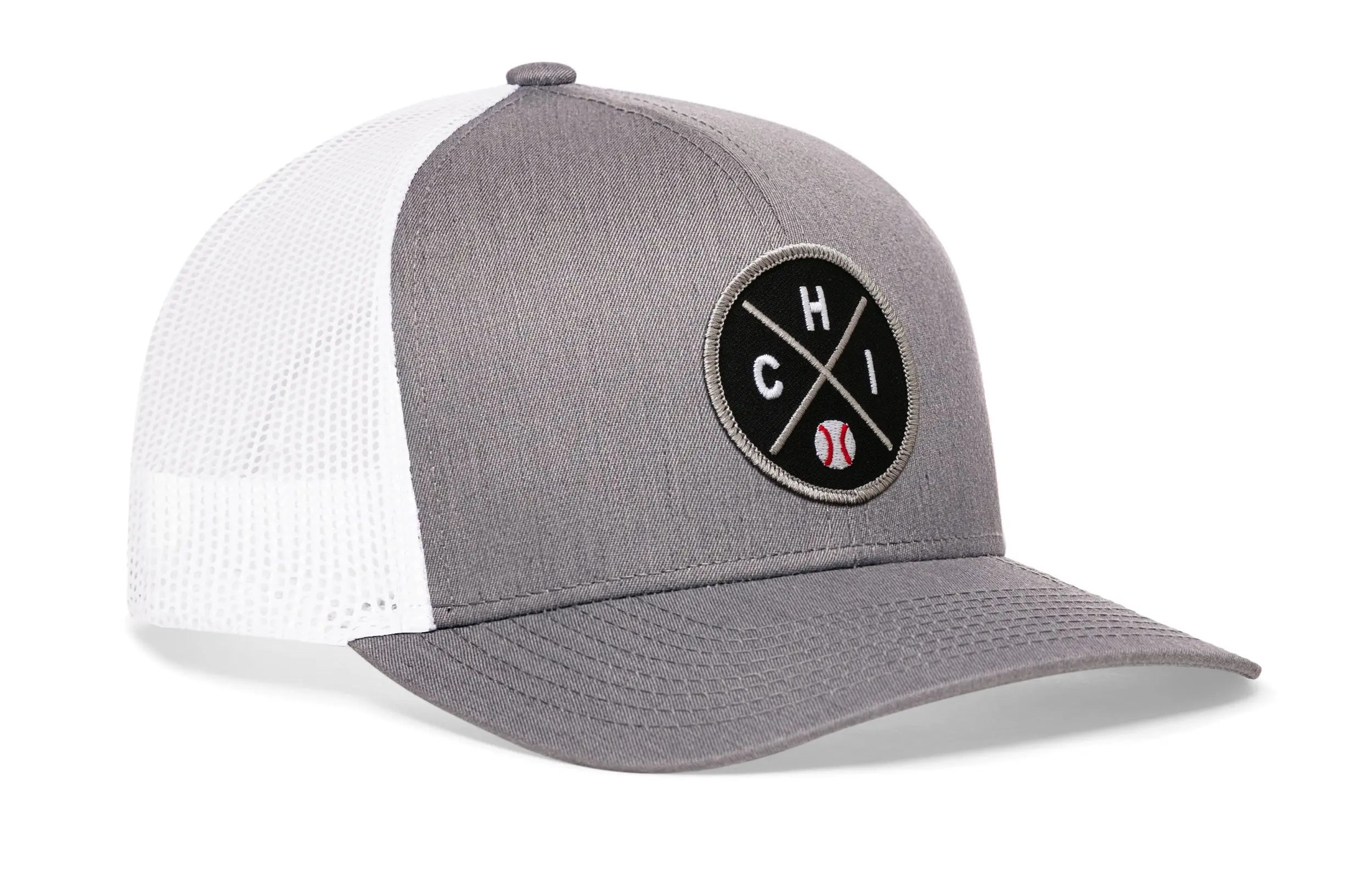 Chicago Trucker Hat  |  Silver CHI X Baseball Snapback Haka Hat
