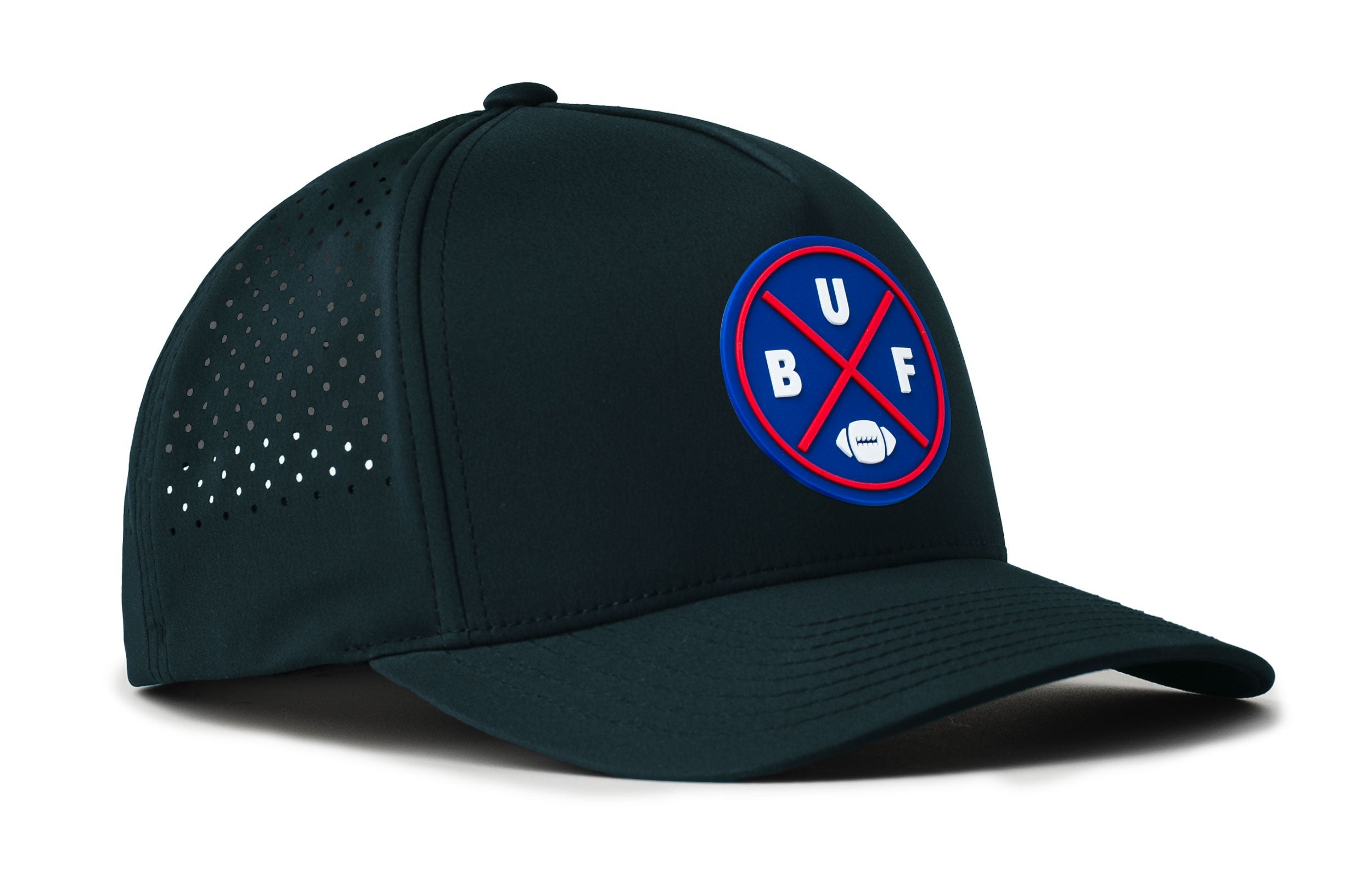 Buffalo football hat — angle view