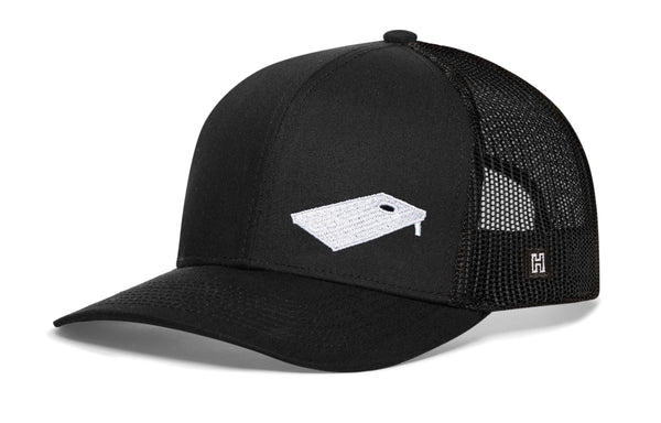 Cornhole Board Trucker Hat  |  Black Bags Snapback Haka Hat