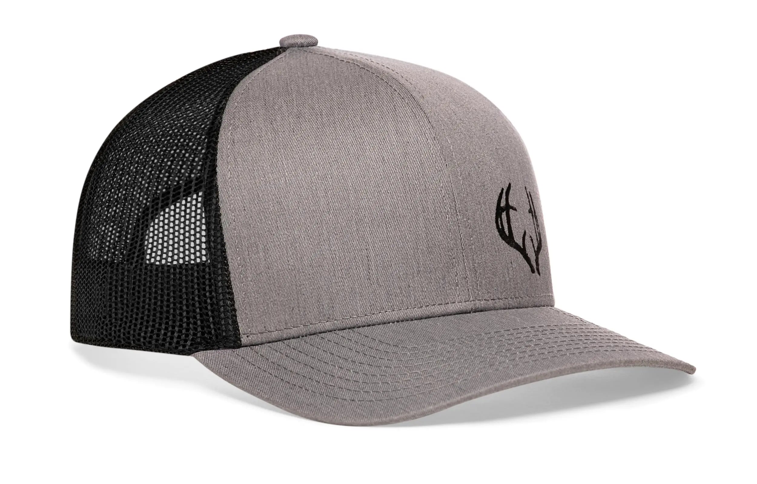 Buck Antler Trucker Hat  |  Gray-Black Buck Antler Snapback Haka Hat