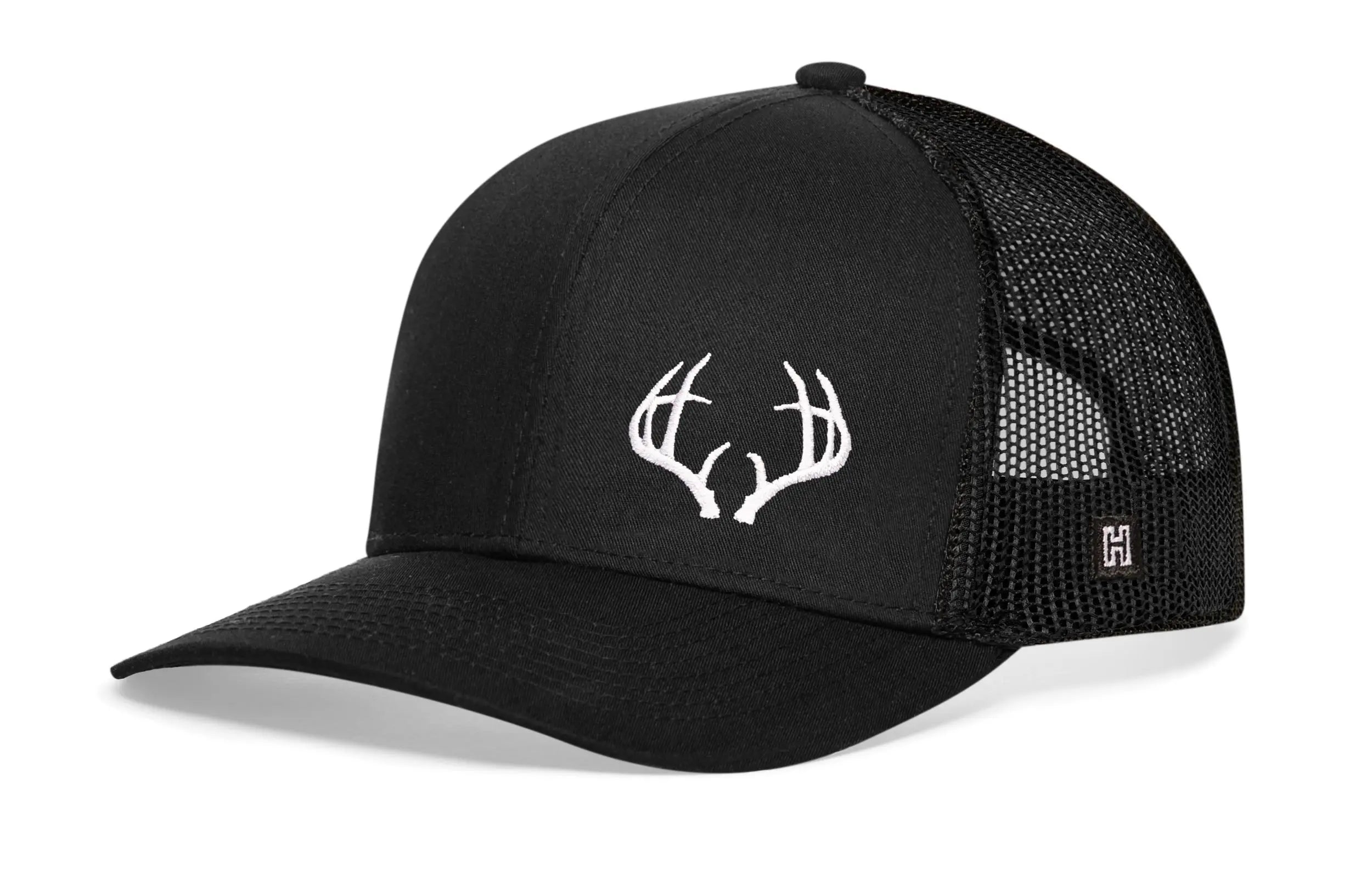 Buck Antler Trucker Hat  |  Black Buck Antler Snapback Haka Hat