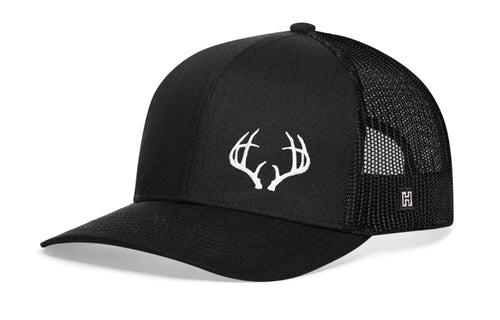 Buck Antler Trucker Hat  |  Black Buck Antler Snapback Haka Hat