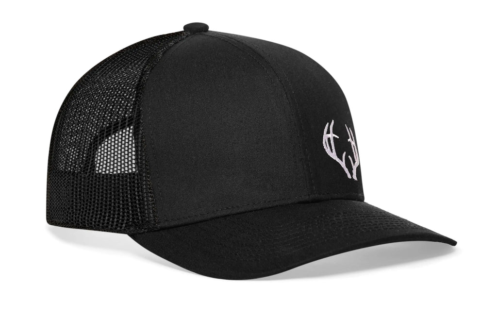 Buck Antler Trucker Hat  |  Black Buck Antler Snapback Haka Hat