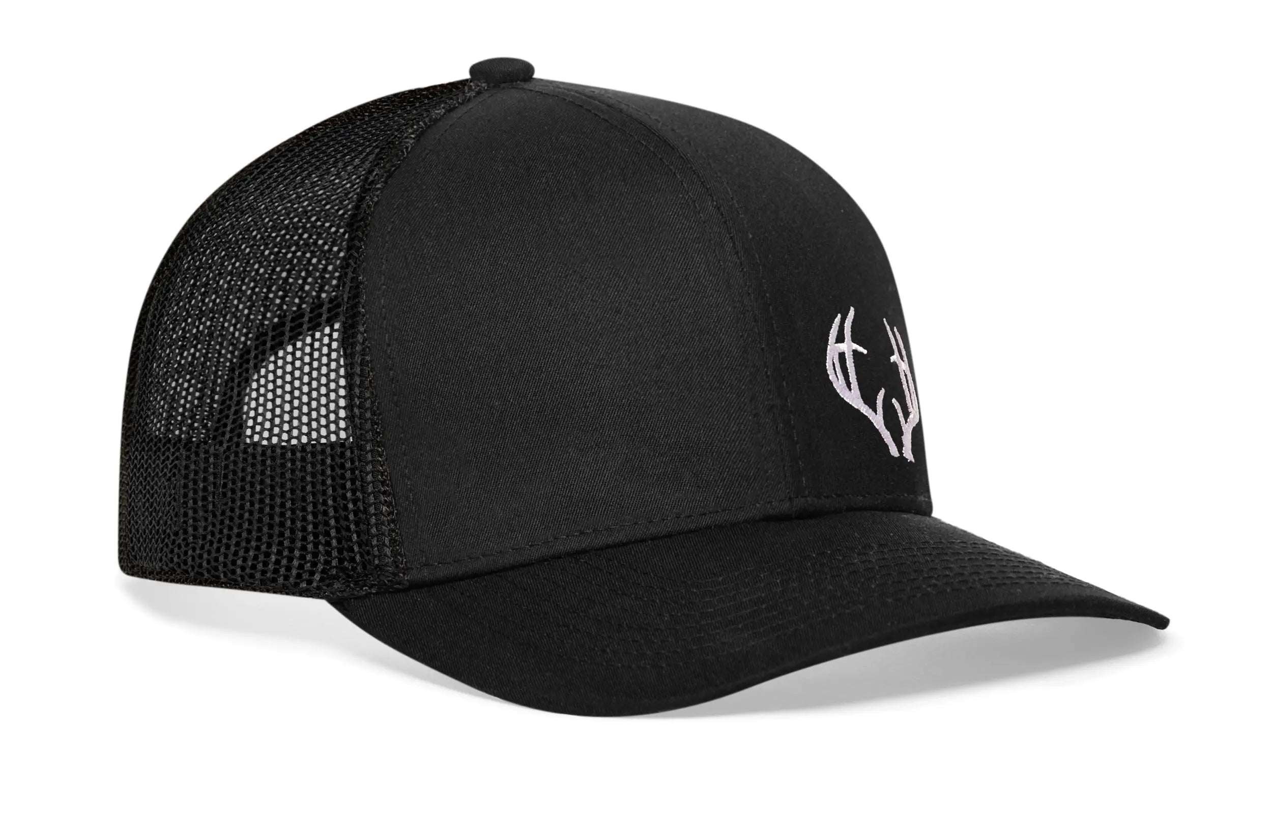 Buck Antler Trucker Hat  |  Black Buck Antler Snapback Haka Hat