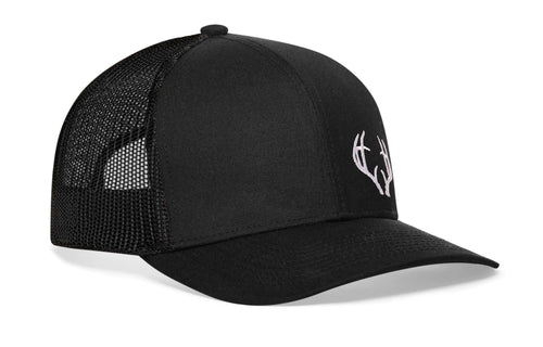 Buck Antler Trucker Hat  |  Black Buck Antler Snapback Haka Hat