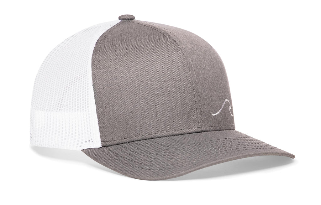 Wave Trucker Hat  |  Gray-White Beach Snapback Haka Hat