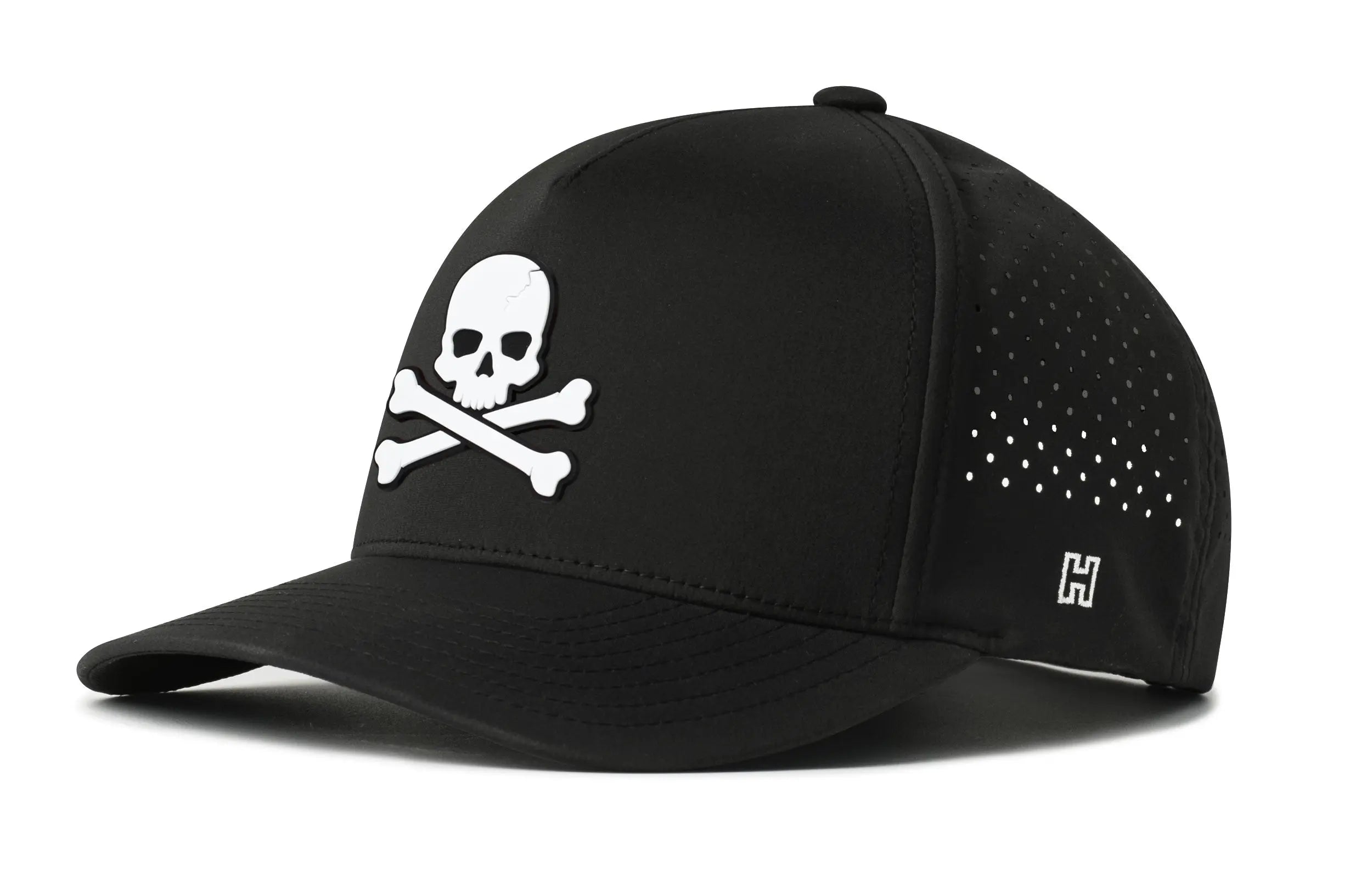 Skull and Crossbones Performance 5-Panel Hat  |  Jolly Roger Flexfit® Snapback Haka Hat