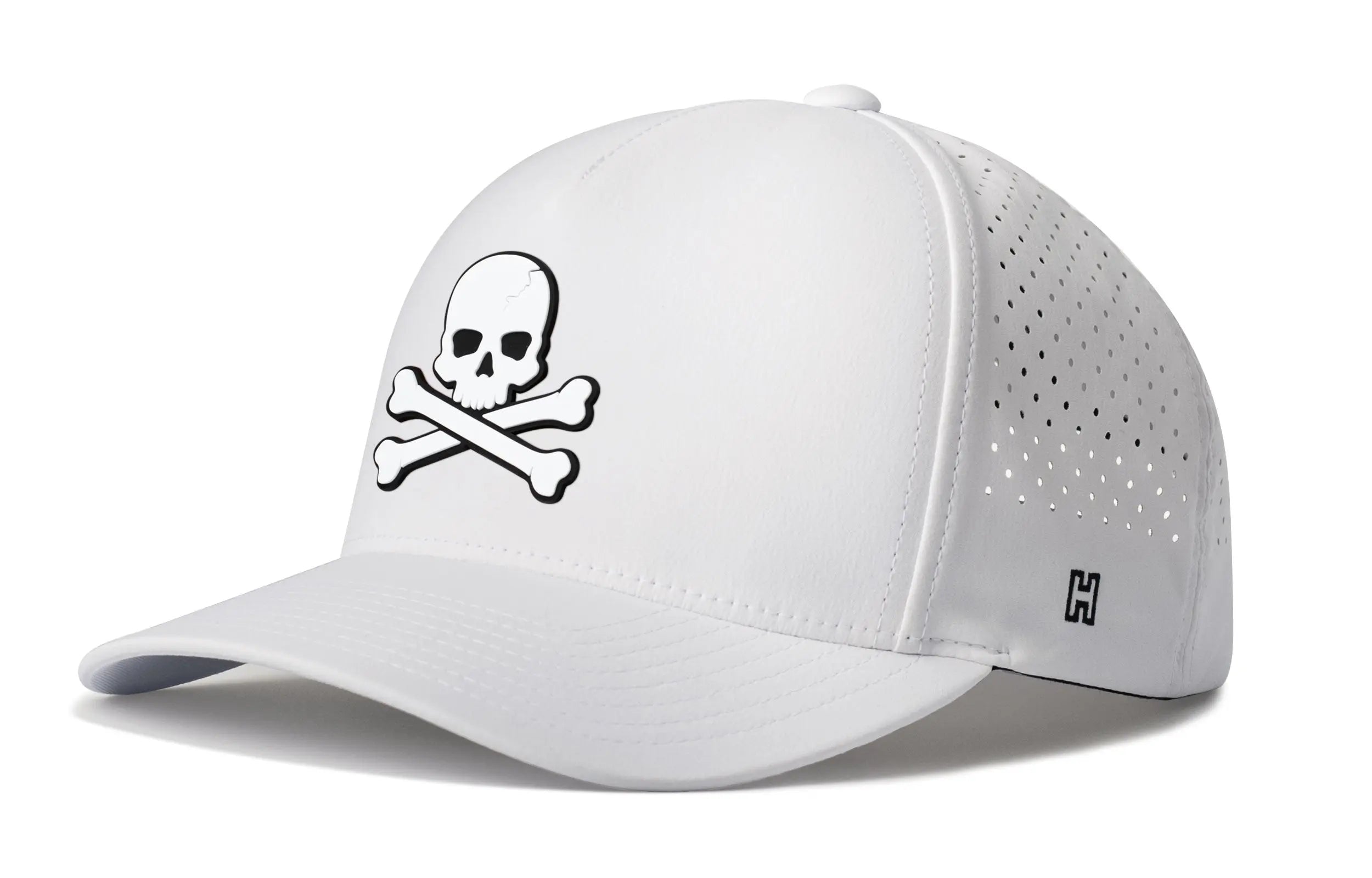 Skull and Crossbones Performance 5-Panel Hat  |  Jolly Roger Flexfit® Snapback Haka Hat