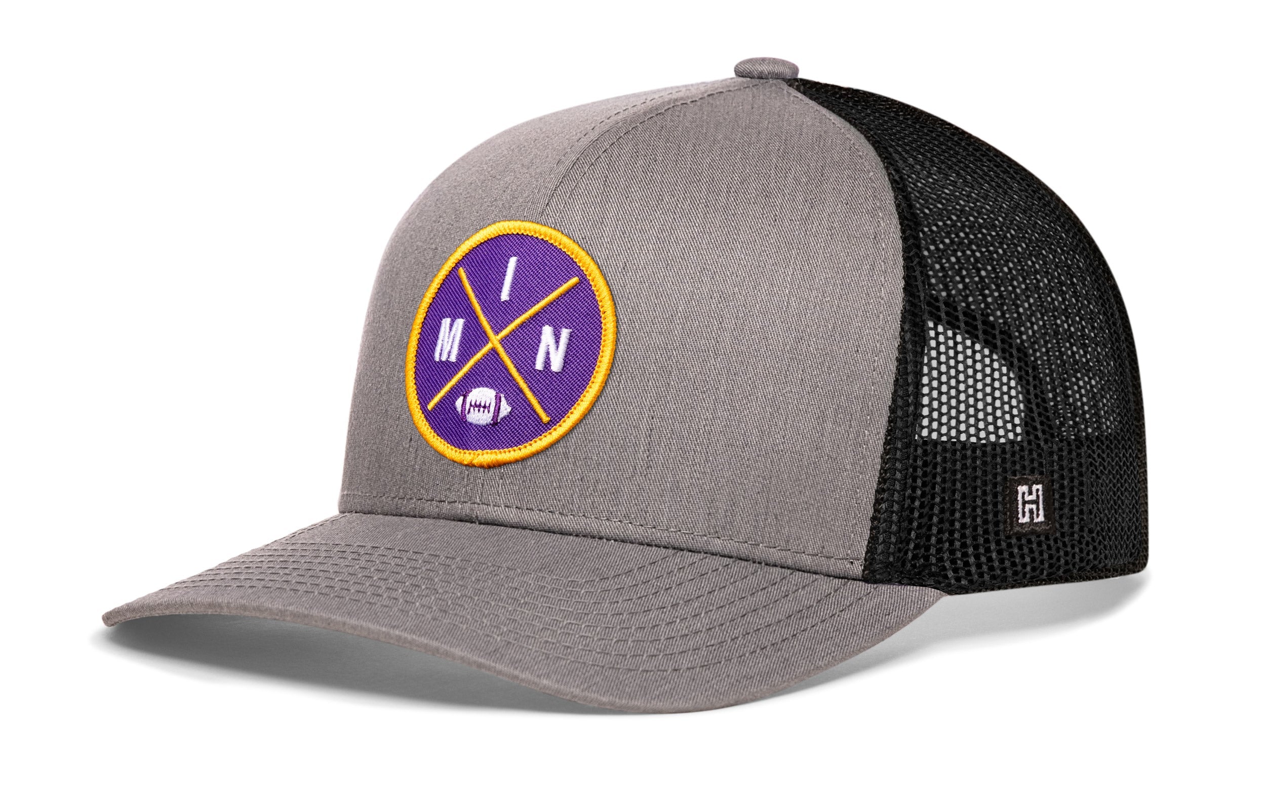 Minnesota Trucker Hat  |  Black MIN X Football Snapback Haka Hat