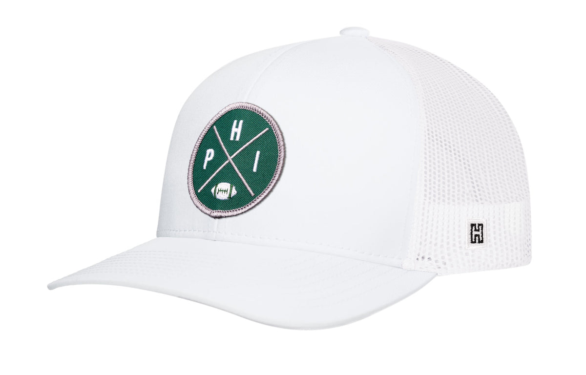 Philadelphia Trucker Hat  |  Black PHI X Football Snapback Haka Hat