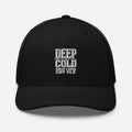CBY CLE Deep & Cold trucker cap — black, front